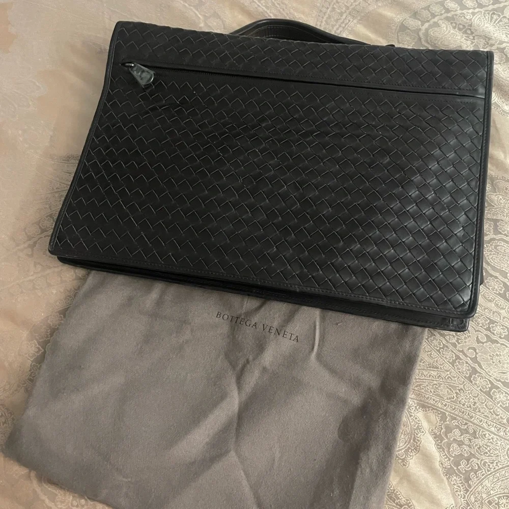 Bottega Veneta Mens Brown Briefcase